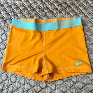 Nike Spandex Shorts Orange